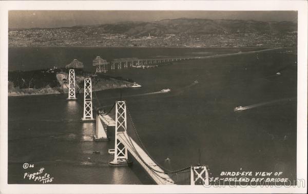 Bird's Eye View of S.F.-Oakland Bay Bridge San Francisco California