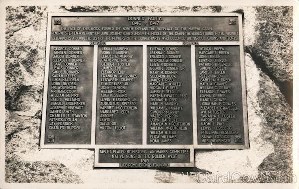 Plaque Commemorating the Donner Party Truckee California
