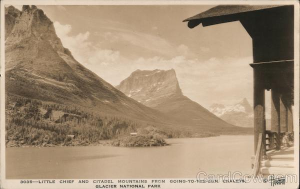 Little Chief and Citadel Mountains from Going-to-the-Sun Chalets