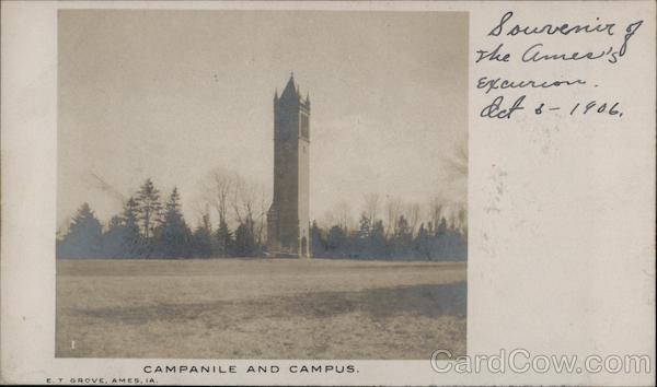 1906 Campanile and Campus, Iowa State University Ames