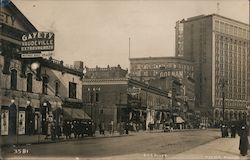 Gayety Theatre, Cadillac Square and Bates Street Vaudeville Postcard