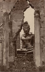 Ruins, Bhudda Statue - Probably Thailand? Postcard