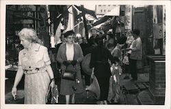 Tourists at Market Postcard
