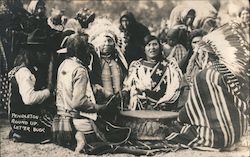 Native American Drum Circle - Pendleton Round-Up Postcard