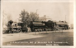 C.P. Huntington No1 & Modern S.P. Locomotive Postcard