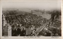 East River Bridges New York, NY Rotary Photo E.C. Postcard Postcard Postcard