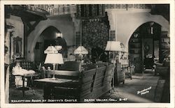 Reception Room at Scotty's Castle Death Valley, CA Brookwell Photo Postcard Postcard Postcard