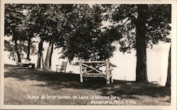 Scene at Interlachen on Lake Le Homme Diev Postcard