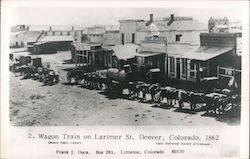Wagon Train on Larimer Street, 1862 Denver, CO Frank J Duca Postcard Postcard Postcard