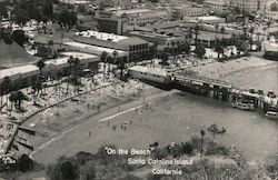 Aerial view "On the beach", pier, business section Postcard