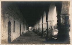 Old Corridor Where Services Were Held, San Fernando Mission Mission Hills, CA Postcard Postcard Postcard