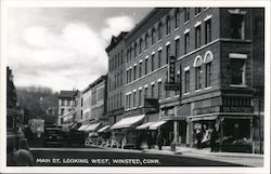 Main St. Looking West Winsted, CT Postcard Postcard Postcard