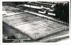 Tennis Instruction at Banner Lodge Postcard