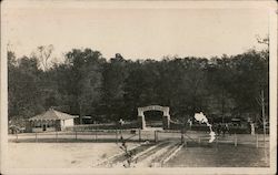 Entrance, men on horses Postcard