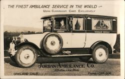 Rare: Jordan Ambulance Company Cunningham Postcard