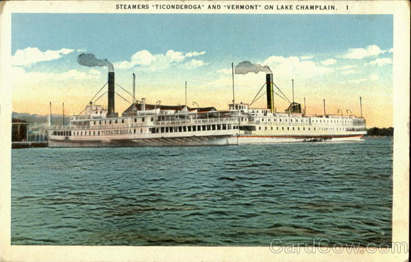 Steamers Ticonderoga And Vermont On Lake Champlain