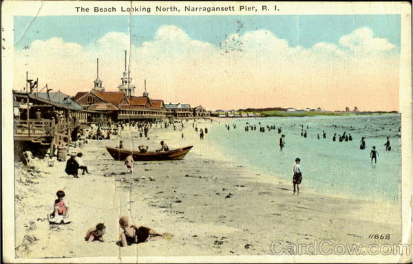 The Beach Looking North Narragansett Pier Rhode Island