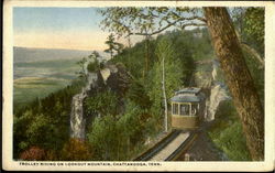 Trolley Riding On Lookout Mountain Postcard