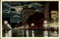 Main Street At Night Postcard