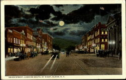 Union Street Looking South By Night Postcard