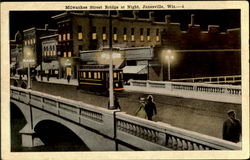 Milwaukee Street Bridge At Night Postcard
