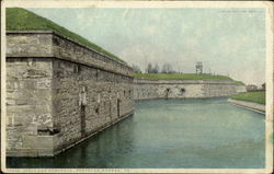 Moat And Ramparts Fort Monroe, VA Postcard Postcard