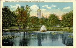 Capitol From Pond, Bushnell Park Postcard