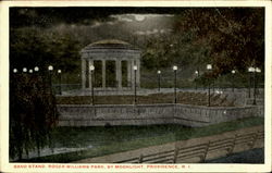 Band Stand Roger Williams Park By Moonlight Postcard
