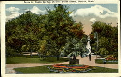 Scene In Public Garden Postcard