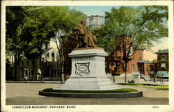 Longfellow Monument Portland, ME Postcard Postcard