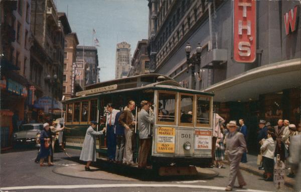 Cable Car on Turntable San Francisco California J.K. Piggott Co.