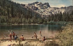 Sierra Buttes Mountain lake, beach, boating, family Sierra City, CA Postcard Postcard Postcard