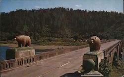 Famous Bears on Klamath River Bridge Postcard