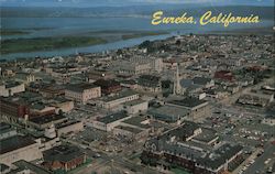 Aerieal View of Eureka and Humboldt Bay, CA Postcard