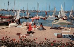 Part of the private beach at Balboa Yacht Club Postcard