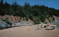 Hartsook Beach on the Eel River. Beach, cabanas Postcard