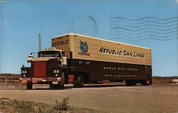 Republic Van lines moving truck. Postcard
