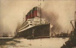 RMS Lusitania - Cunard Line Postcard