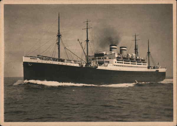 A steamer of the Hamburg America Line Germany