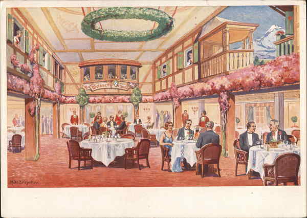 Dining room, Hamburg Amerika Linie Interiors