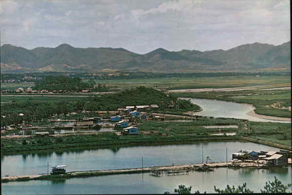 The Shumchun River viewed from a hill at Lukmachow China