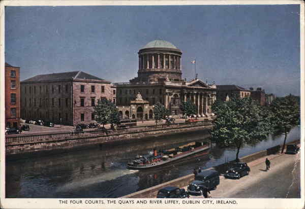 The Four Courts, The Quays and River Liffey Dublin Ireland