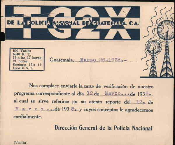 TG2X DE LA POLICIA NACIONAL DE GUATEMALA, C. A. Central America