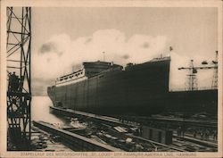 Launch of the Motor Ship "St Louis" of the Hamburg-America Line Postcard