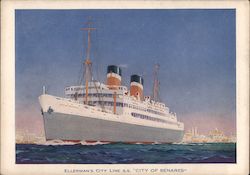 Ellerman's City Line S.S., "City Of Bernares" England Postcard Postcard Postcard