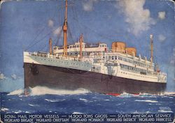 Royal Mail Motor Vessels - 14500 Tons Gross - South American Service Postcard