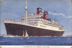 "Luxurious Comfort - No Emigrants or Second-class." Postcard