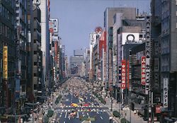 GINZA STREET ON SUNDAY Tokyo, Japan Postcard Postcard Postcard