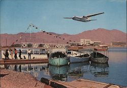 Arkia's jet prop "Herald" landing at Eilat on the Red Sea Postcard