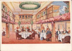 Dining room, Hamburg Amerika Linie Interiors Postcard Postcard Postcard